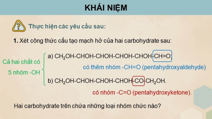 Giáo án điện tử Hoá học 12 chân trời Bài 3: Glucose và fructose