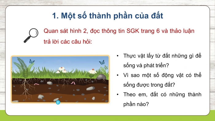 Giáo án điện tử Khoa học 5 chân trời Bài 1: Thành phần và vai trò của đất