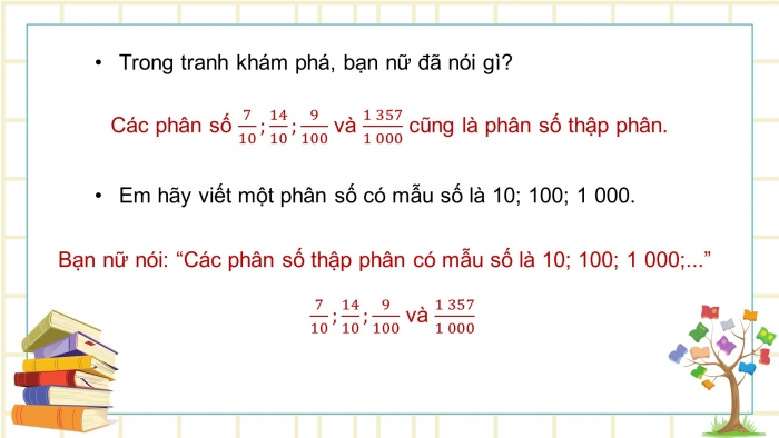 Giáo án điện tử Toán 5 kết nối Bài 4: Phân số thập phân