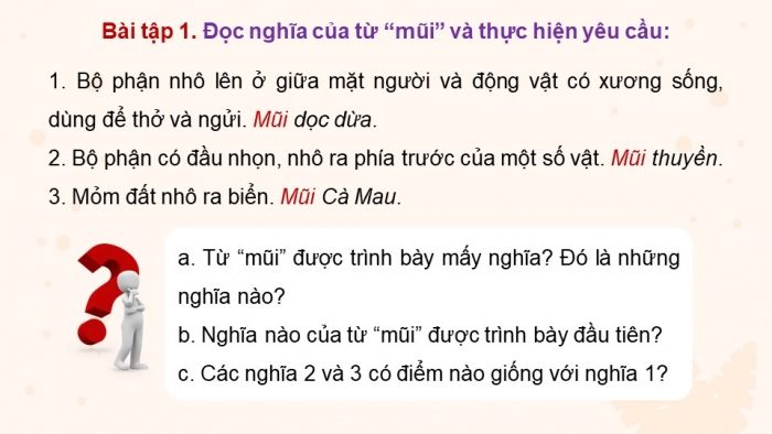 Giáo án điện tử Tiếng Việt 5 chân trời Bài 5: Từ đa nghĩa