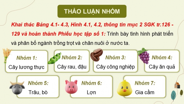 Giáo án điện tử Địa lí 9 kết nối Bài 4: Nông nghiệp (bổ sung)