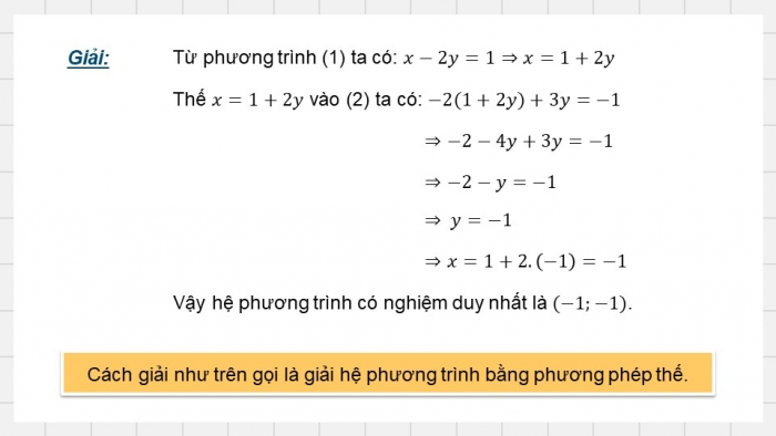 Giáo án điện tử Toán 9 chân trời Bài 3: Giải hệ hai phương trình bậc nhất hai ẩn