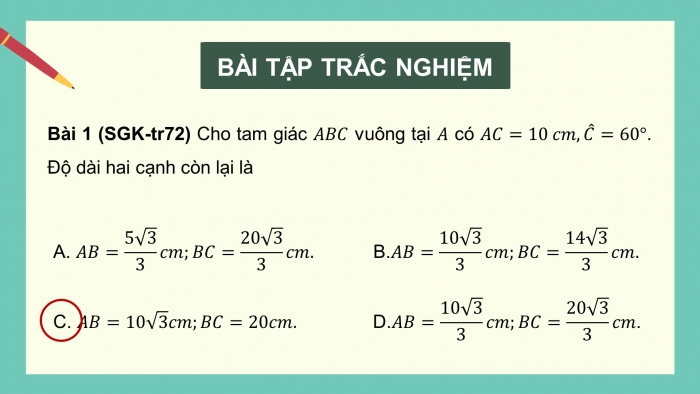 Giáo án điện tử Toán 9 chân trời Bài tập cuối chương 4