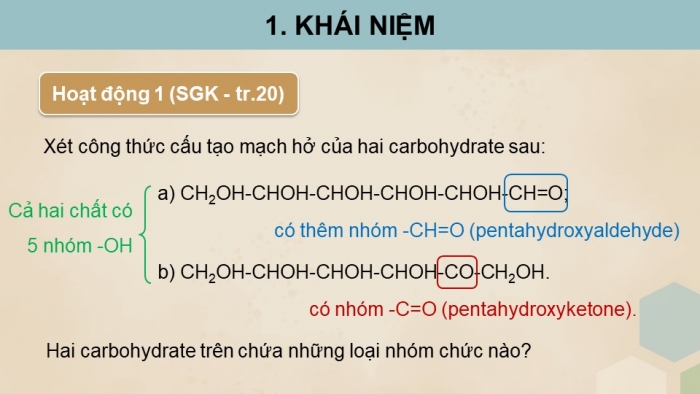 Giáo án điện tử Hoá học 12 kết nối Bài 4: Giới thiệu về carbohydrate. Glucose và fructose