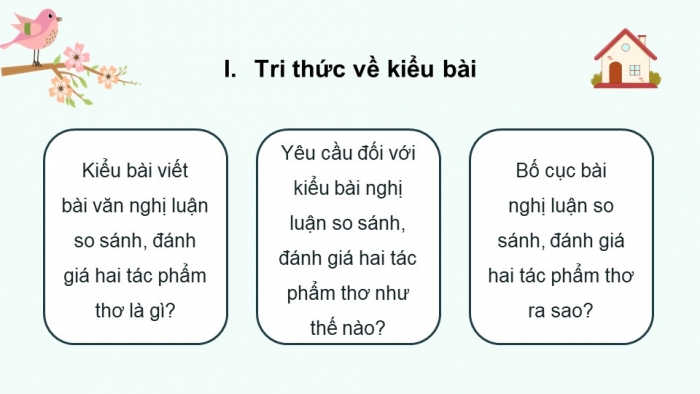 Giáo án điện tử Ngữ văn 12 chân trời Bài 1: Viết bài văn nghị luận so sánh, đánh giá hai tác phẩm thơ