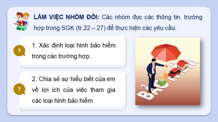 Giáo án điện tử Kinh tế pháp luật 12 chân trời Bài 3: Bảo hiểm