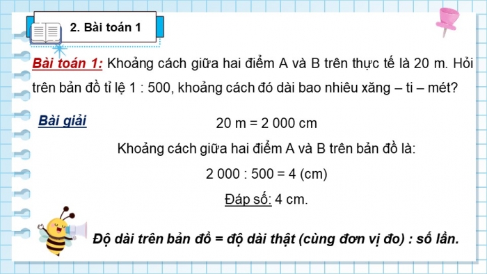 Giáo án điện tử Toán 5 chân trời Bài 15: Tỉ lệ bản đồ