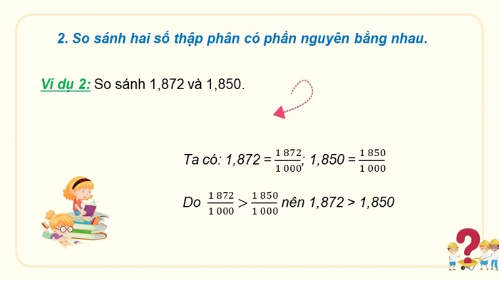 Giáo án điện tử Toán 5 chân trời Bài 21: So sánh hai số thập phân