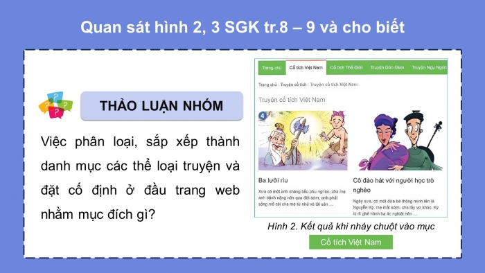 Giáo án điện tử Tin học 5 chân trời Bài 2: Tìm thông tin trên website