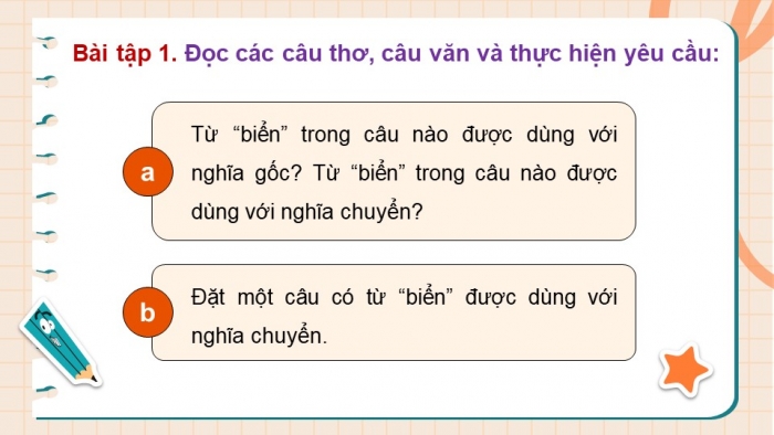 Giáo án điện tử Tiếng Việt 5 chân trời Bài 1: Luyện tập về từ đa nghĩa