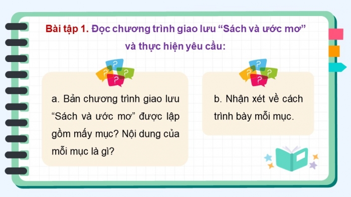 Giáo án điện tử Tiếng Việt 5 chân trời Bài 5: Viết chương trình hoạt động