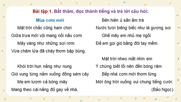 Giáo án điện tử Tiếng Việt 5 chân trời Bài Ôn tập giữa học kì I (Tiết 1)