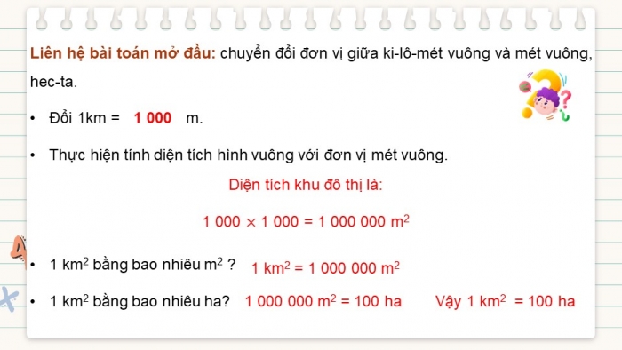 Giáo án điện tử Toán 5 cánh diều Bài 22: Ki-lô-mét vuông