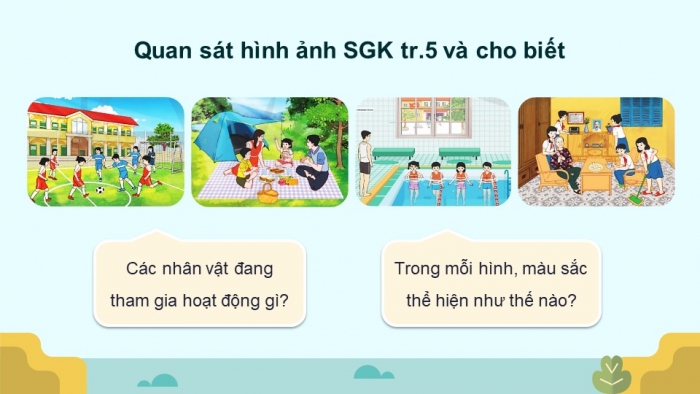 Giáo án điện tử Mĩ thuật 5 cánh diều Bài 1: Kì nghỉ hè của em