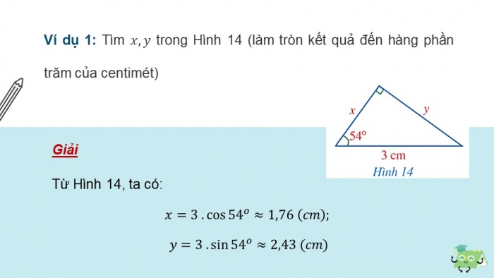 Giáo án điện tử Toán 9 cánh diều Bài 2: Một số hệ thức về cạnh và góc trong tam giác vuông