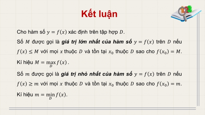 Giáo án điện tử Toán 12 chân trời Bài 2: Giá trị lớn nhất, giá trị nhỏ nhất của hàm số