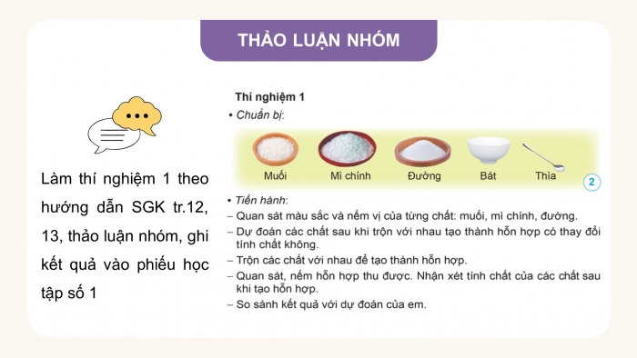 Giáo án điện tử Khoa học 5 cánh diều Bài 2: Hỗn hợp và dung dịch