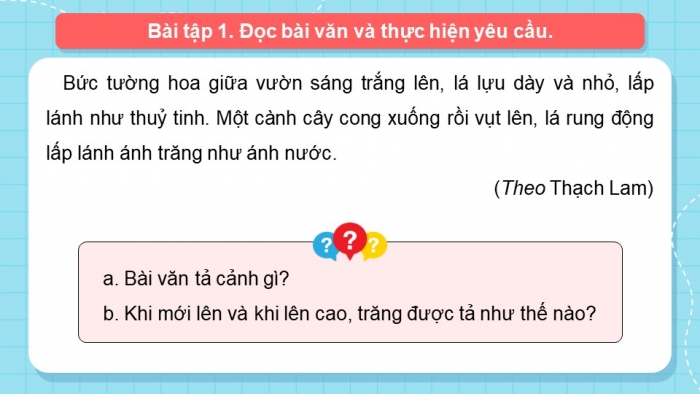 Giáo án điện tử Tiếng Việt 5 chân trời Bài 2: Quan sát, tìm ý cho bài văn tả phong cảnh