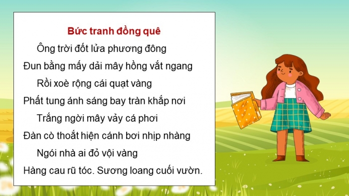 Giáo án điện tử Tiếng Việt 5 chân trời Bài 7: Bức tranh đồng quê