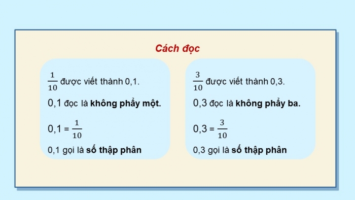 Giáo án điện tử Toán 5 cánh diều Bài 13: Số thập phân