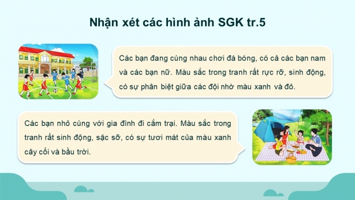 Giáo án điện tử Mĩ thuật 5 cánh diều Bài 1: Kì nghỉ hè của em