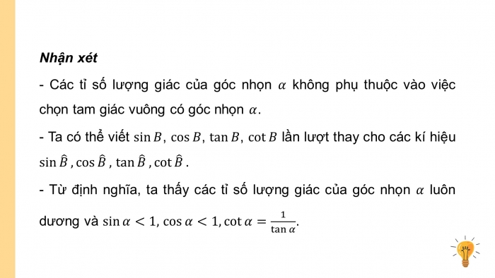 Giáo án điện tử Toán 9 cánh diều Bài 1: Tỉ số lượng giác của góc nhọn