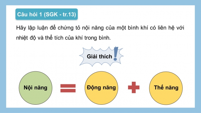 Giáo án điện tử Vật lí 12 cánh diều Bài 2: Định luật 1 của nhiệt động lực học