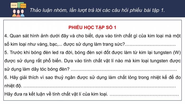 Giáo án điện tử KHTN 9 chân trời - Phân môn Hoá học Bài 16: Tính chất chung của kim loại