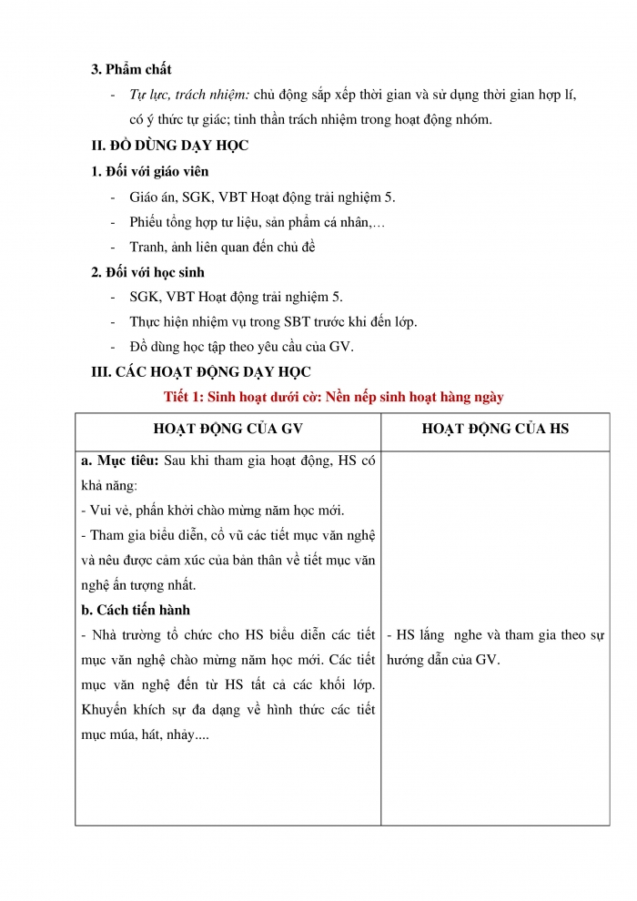 Giáo án và PPT Hoạt động trải nghiệm 5 cánh diều Chủ đề 1: Tự hào truyền thống trường em