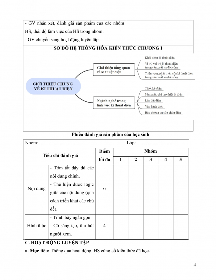 Giáo án và PPT công nghệ 12 điện - điện tử Kết nối bài Tổng kết chương I