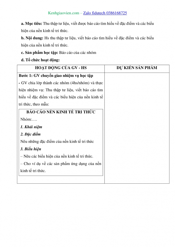 Giáo án và PPT Địa lí 11 chân trời Bài 7: Thực hành Tìm hiểu nền kinh tế tri thức