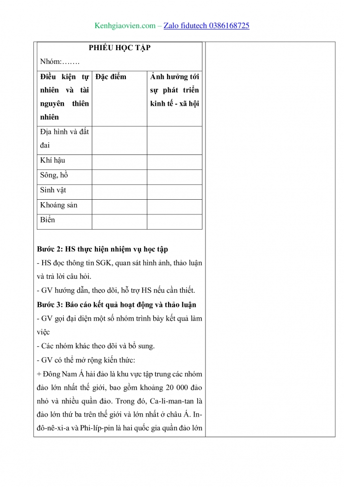 Giáo án và PPT Địa lí 11 kết nối Bài 11: Vị trí địa lí, điều kiện tự nhiên, dân cư và xã hội khu vực Đông Nam Á