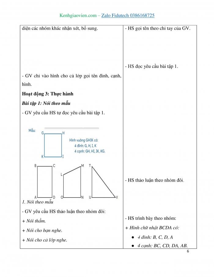 Giáo án và PPT Toán 3 chân trời bài Hình tam giác. Hình tứ giác