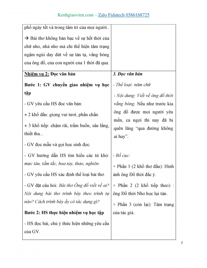 Giáo án và PPT Ngữ văn 7 cánh diều Bài 2: Ông đồ (Vũ Đình Liên)