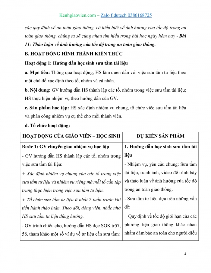 Giáo án và PPT KHTN 7 kết nối Bài 11: Thảo luận về ảnh hưởng của tốc độ trong an toàn giao thông