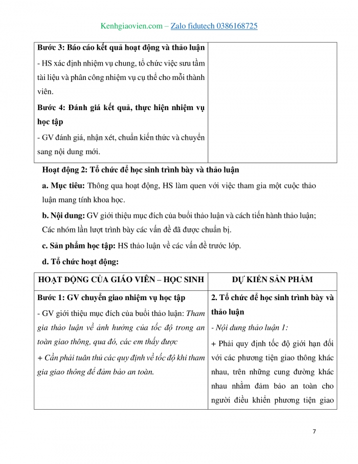 Giáo án và PPT KHTN 7 kết nối Bài 11: Thảo luận về ảnh hưởng của tốc độ trong an toàn giao thông