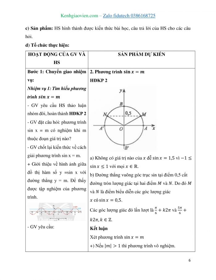 Giáo án và PPT Toán 11 chân trời Bài 5: Phương trình lượng giác cơ bản