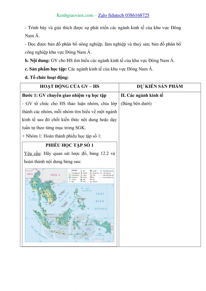 Giáo án và PPT Địa lí 11 kết nối Bài 12: Kinh tế khu vực Đông Nam Á