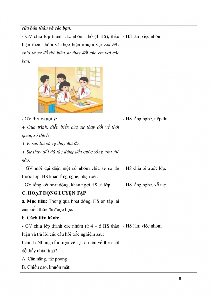 Giáo án và PPT Hoạt động trải nghiệm 5 chân trời bản 2 Chủ đề 1: Khám phá sự thay đổi của bản thân - Tuần 1