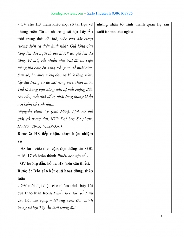 Giáo án và PPT Lịch sử 7 cánh diều Bài 5: Sự hình thành quan hệ sản xuất tư bản chủ nghĩa ở Tây Âu thời trung đại