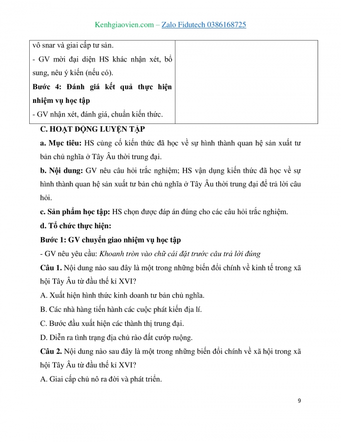 Giáo án và PPT Lịch sử 7 cánh diều Bài 5: Sự hình thành quan hệ sản xuất tư bản chủ nghĩa ở Tây Âu thời trung đại