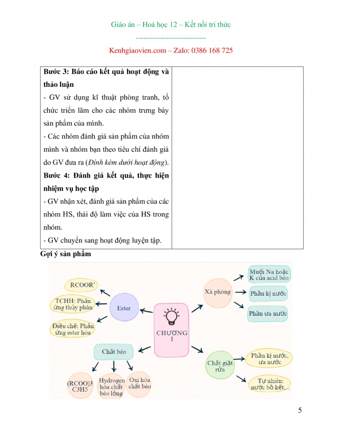 Giáo án và PPT Hoá học 12 kết nối bài 3: Ôn tập chương 1