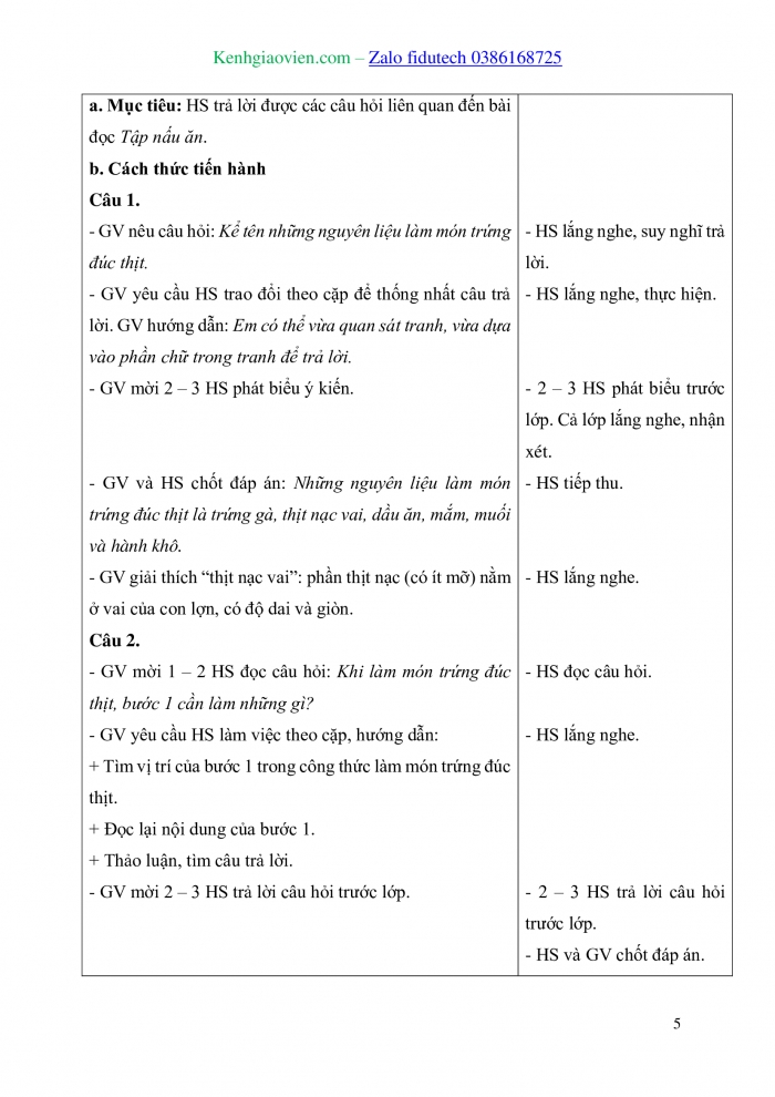 Giáo án và PPT Tiếng Việt 3 kết nối Bài 6: Từ ngữ chỉ hoạt động, Câu nêu hoạt động