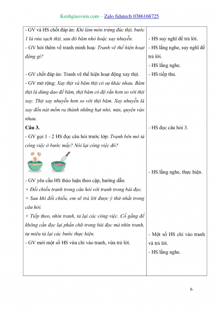 Giáo án và PPT Tiếng Việt 3 kết nối Bài 6: Viết đoạn văn nêu các bước làm một món ăn