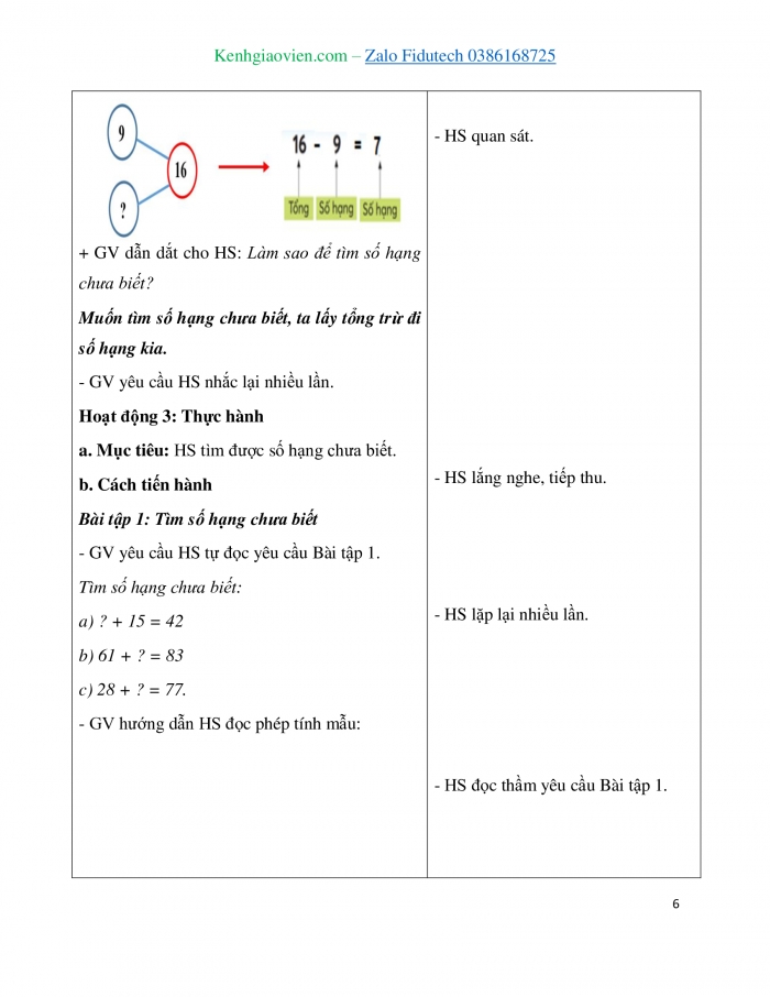 Giáo án và PPT Toán 3 chân trời bài Tìm số hạng