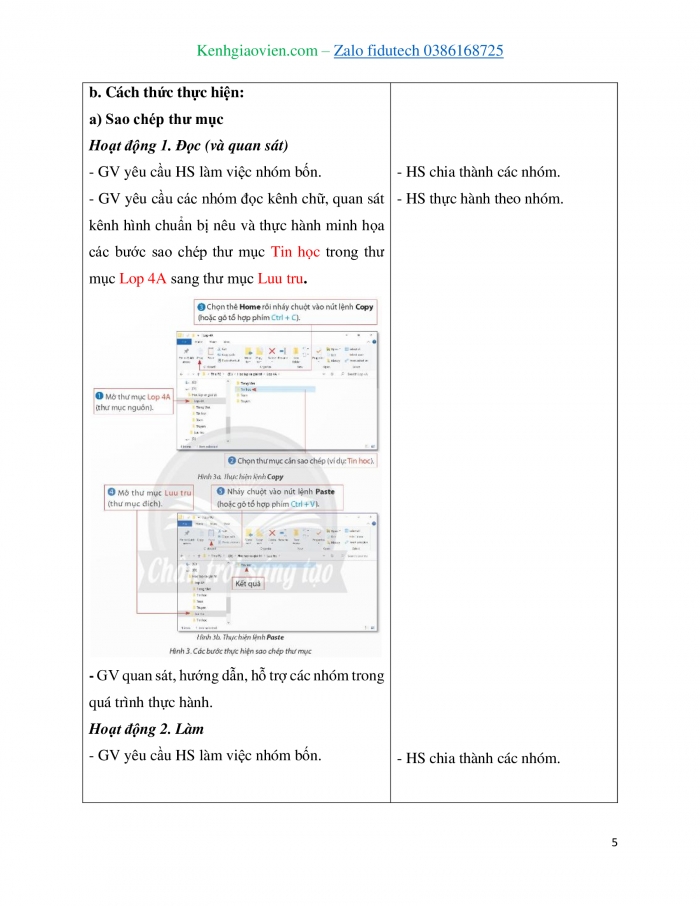 Giáo án và PPT Tin học 4 chân trời Bài 5: Thao tác với thư mục, tập