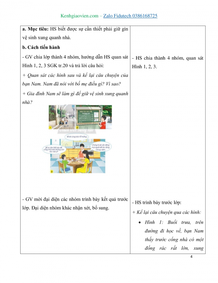 Giáo án và PPT Tự nhiên và Xã hội 3 chân trời Bài 4: Giữ vệ sinh xung quanh nhà