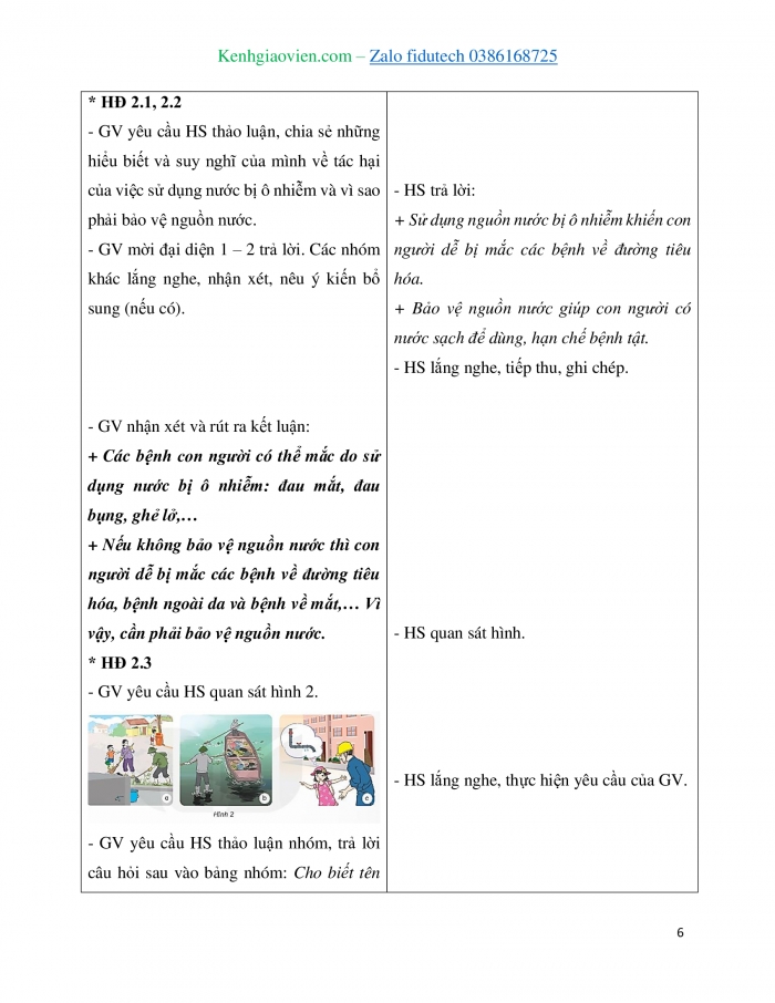 Giáo án và PPT Khoa học 4 kết nối Bài 3: Sự ô nhiễm và bảo vệ nguồn nước. Một số cách làm sạch nước