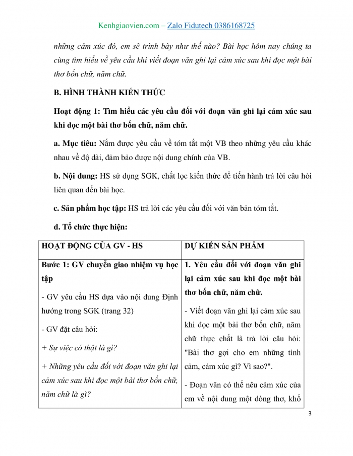 Giáo án và PPT Ngữ văn 7 cánh diều Bài 2: Viết đoạn văn ghi lại cảm xúc sau khi đọc một bài thơ bốn chữ, năm chữ