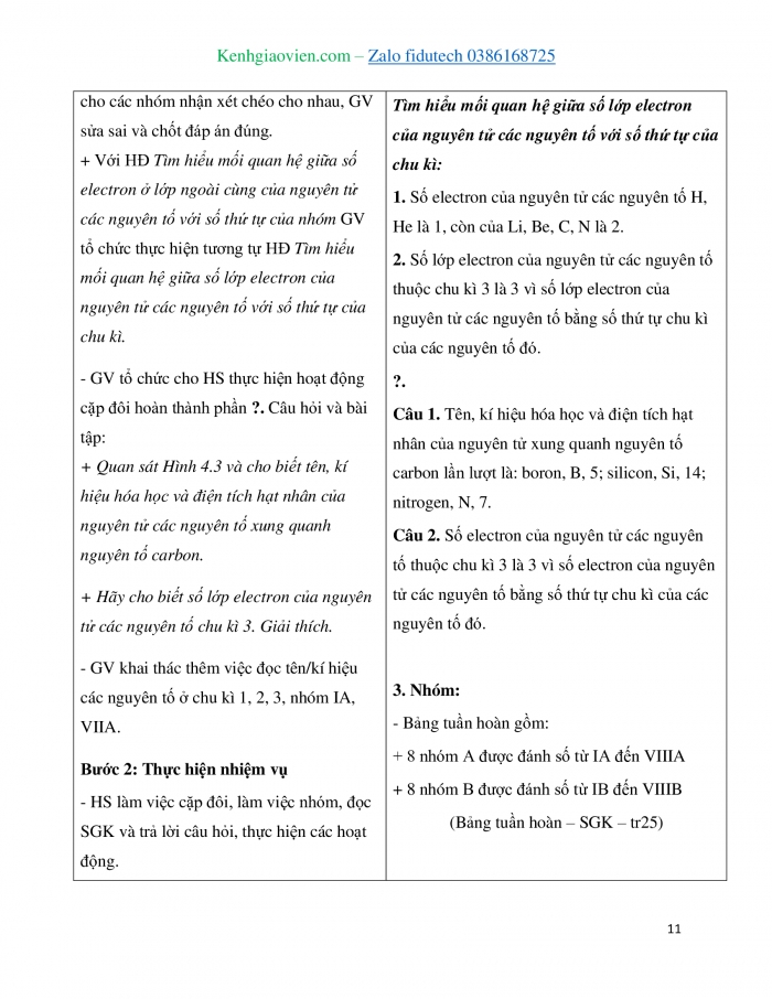 Giáo án và PPT KHTN 7 kết nối Bài 4: Sơ lược về bảng tuần hoàn các nguyên tố hoá học